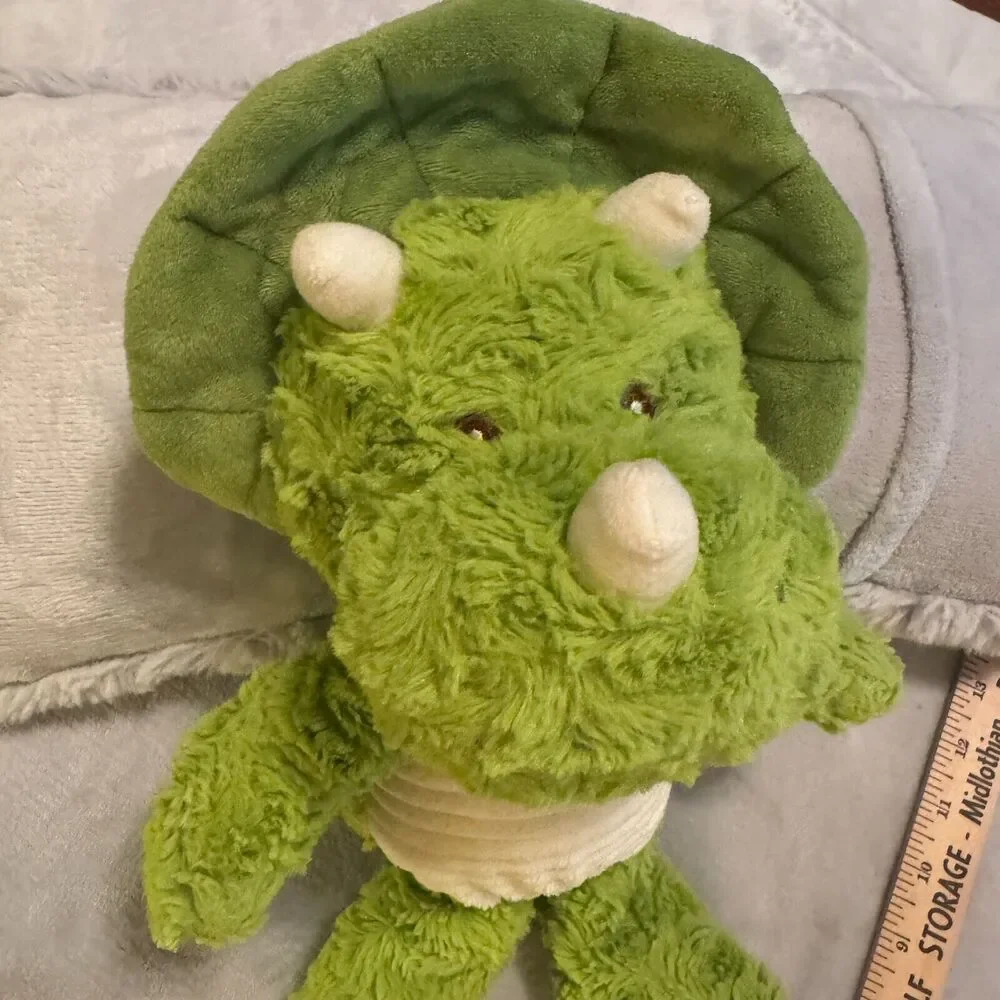 Spark Create Imagine Green Triceratops Dinosaur Plush Toy Rattle Crinkle Baby